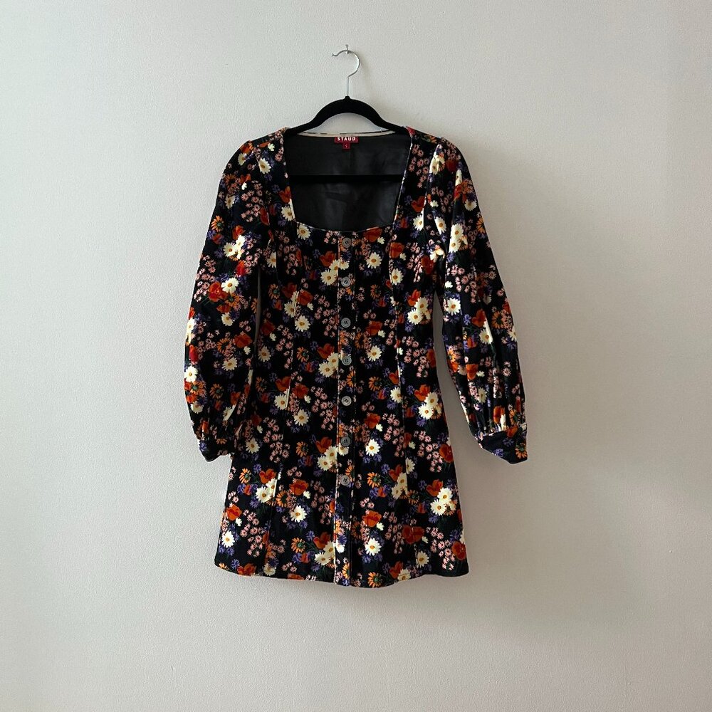 Staud Chandler Velvet Mini Dress